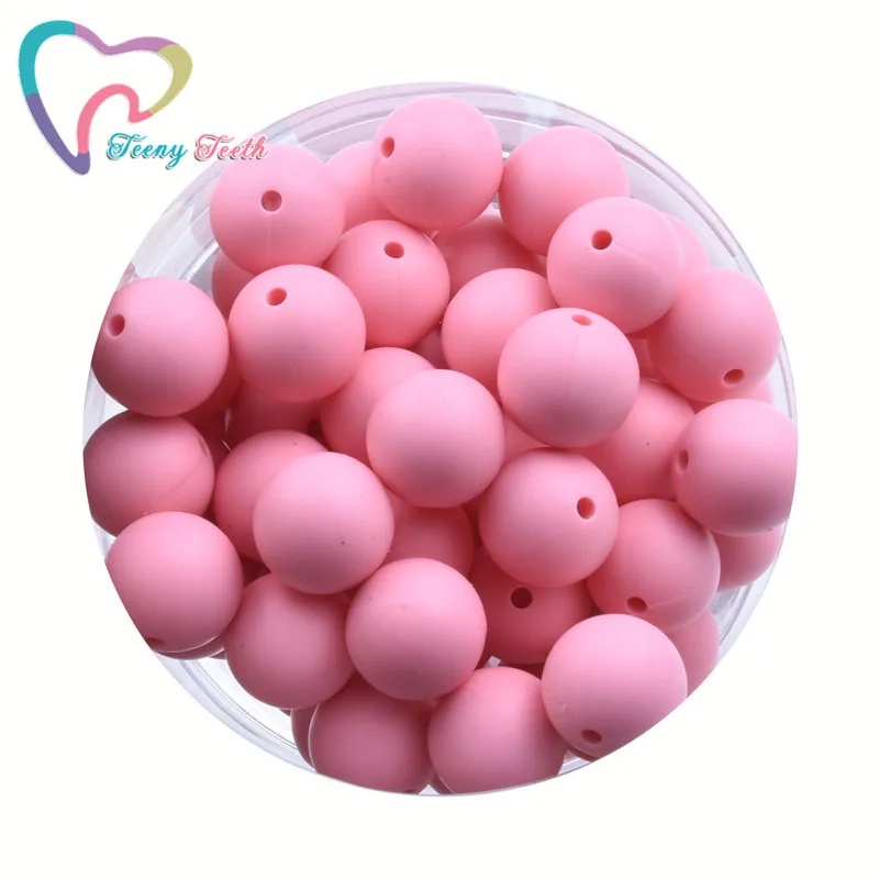 Подростковые зубы 100 шт. пыльно-розовый 9-19 мм силиконовые круглые бусины сделай