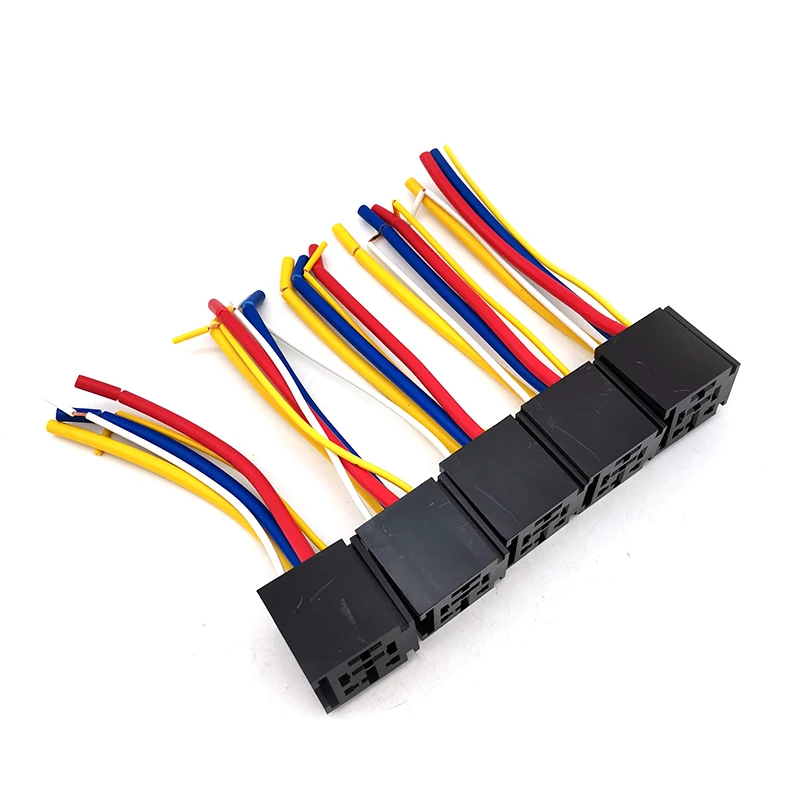 

5Pcs 5-Pin 80A 12V/24V Wire Relay Socket Harness Connector