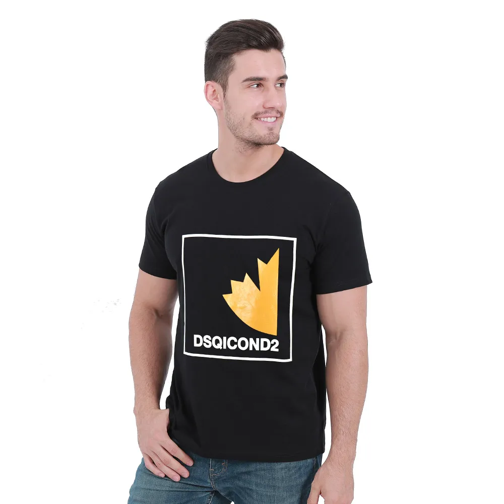 DSQICOND2 Новые футболки DSQ с принтом кленовых листьев графическая мода женская