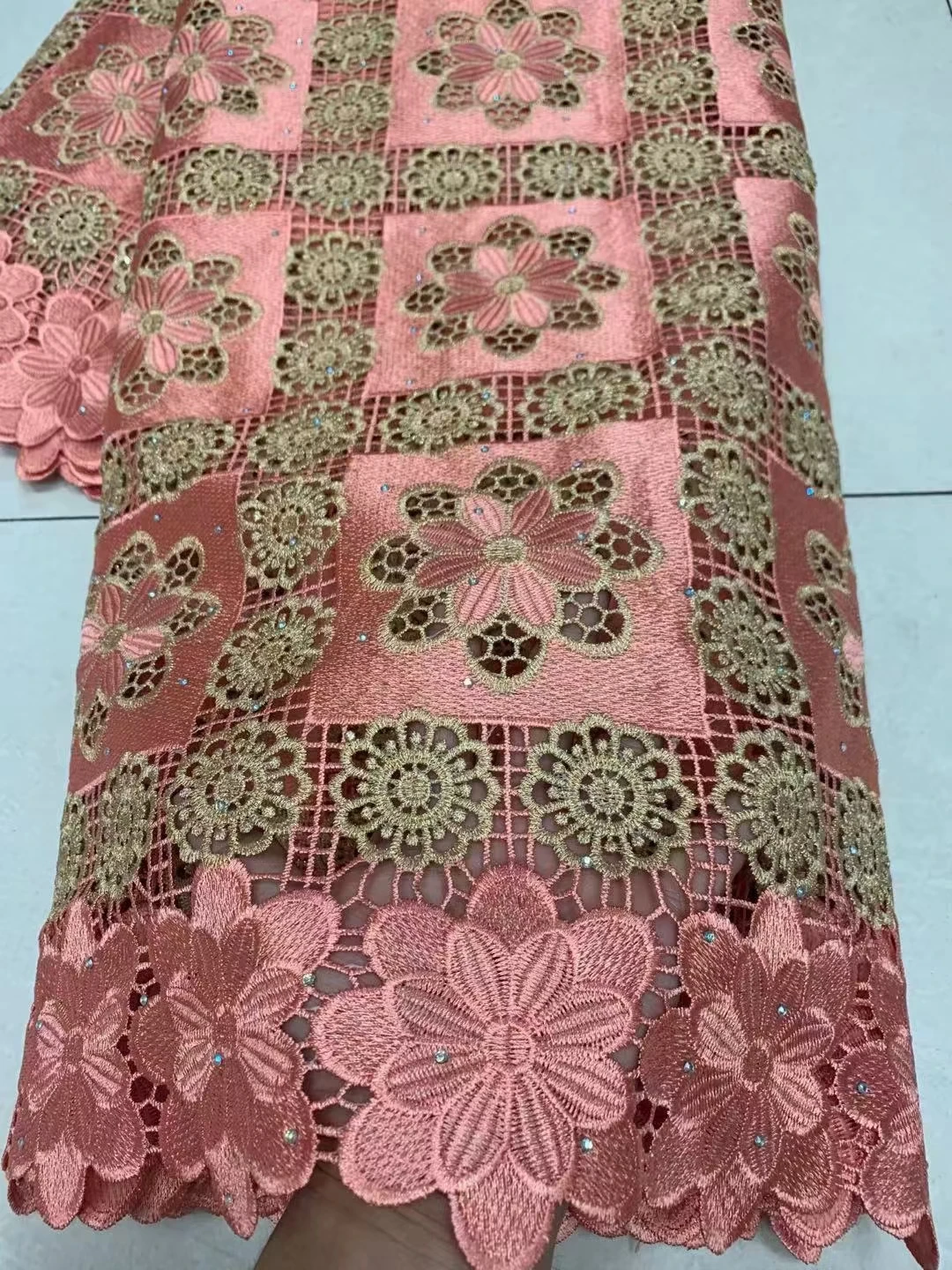 Хорошее качество африканские камни Водорастворимая кружевная Ткань 5 ярдов