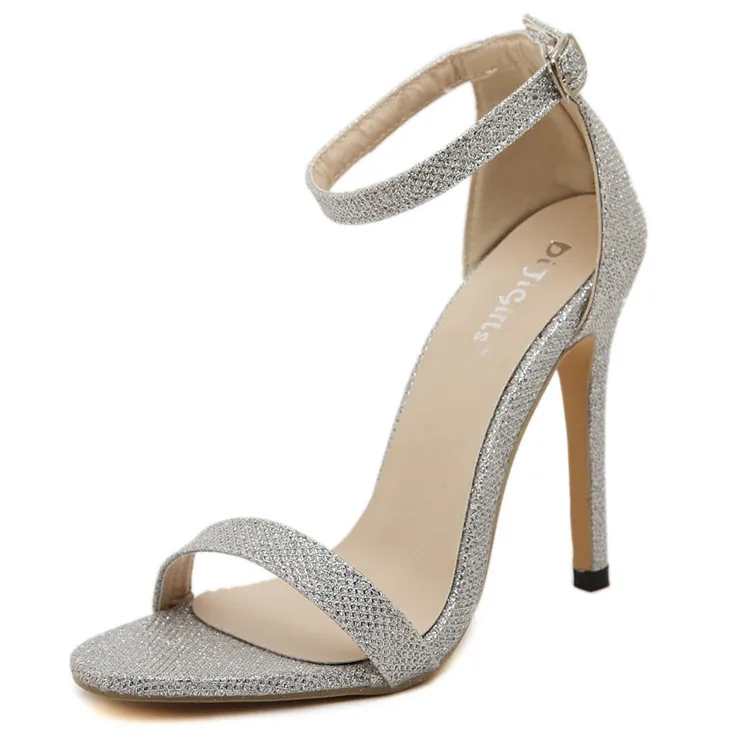 

heel back zipper women's shoes High-heeled shoes Roman style woven sandals thin