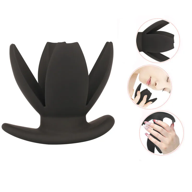 Силиконовые полые Анальная пробка массаж анус расширитель унисекс открытие