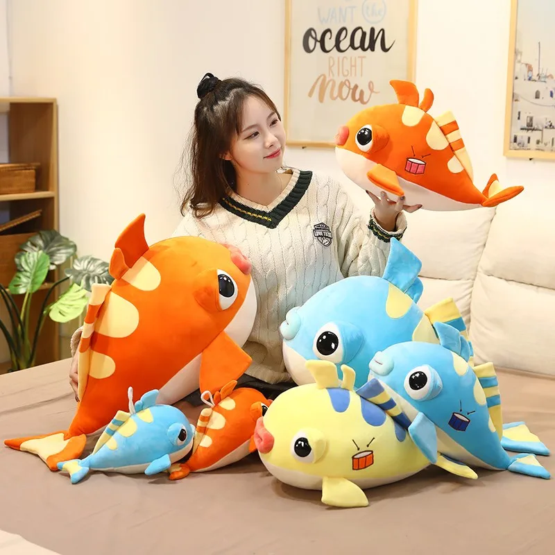 Nice Cartoo Lovely Plush Colorful Big Mouth Fish Baby Soft Animals Toys Home Stuffed Sofa Cushion For Children New Year Gifts