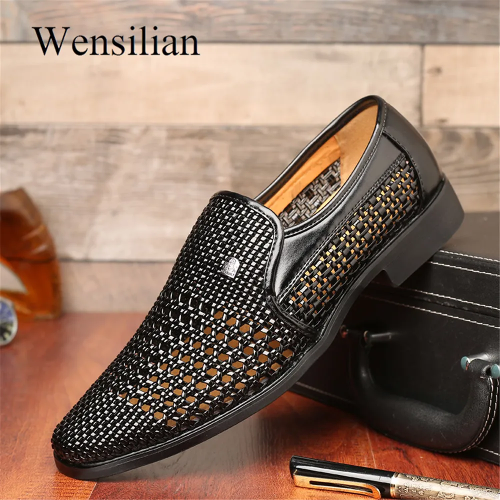 Мужские летние деловые туфли классические оксфорды из дышащего материала