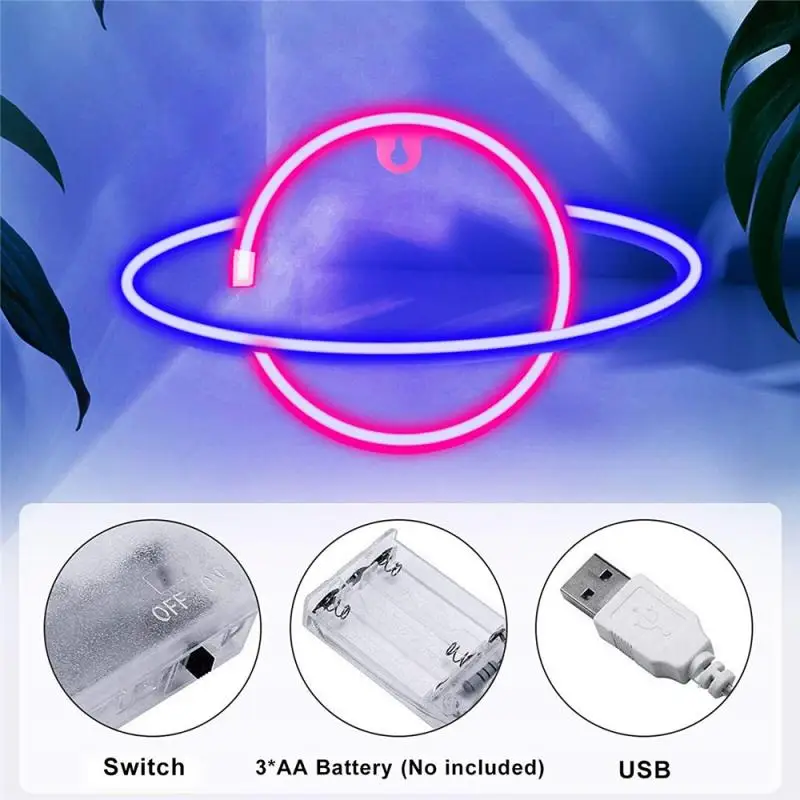 

INS Planet Neon Light Universe Modeling Light Bedroom Decoration LED Decorative Night Light Home Decoration Birthday Party Gift