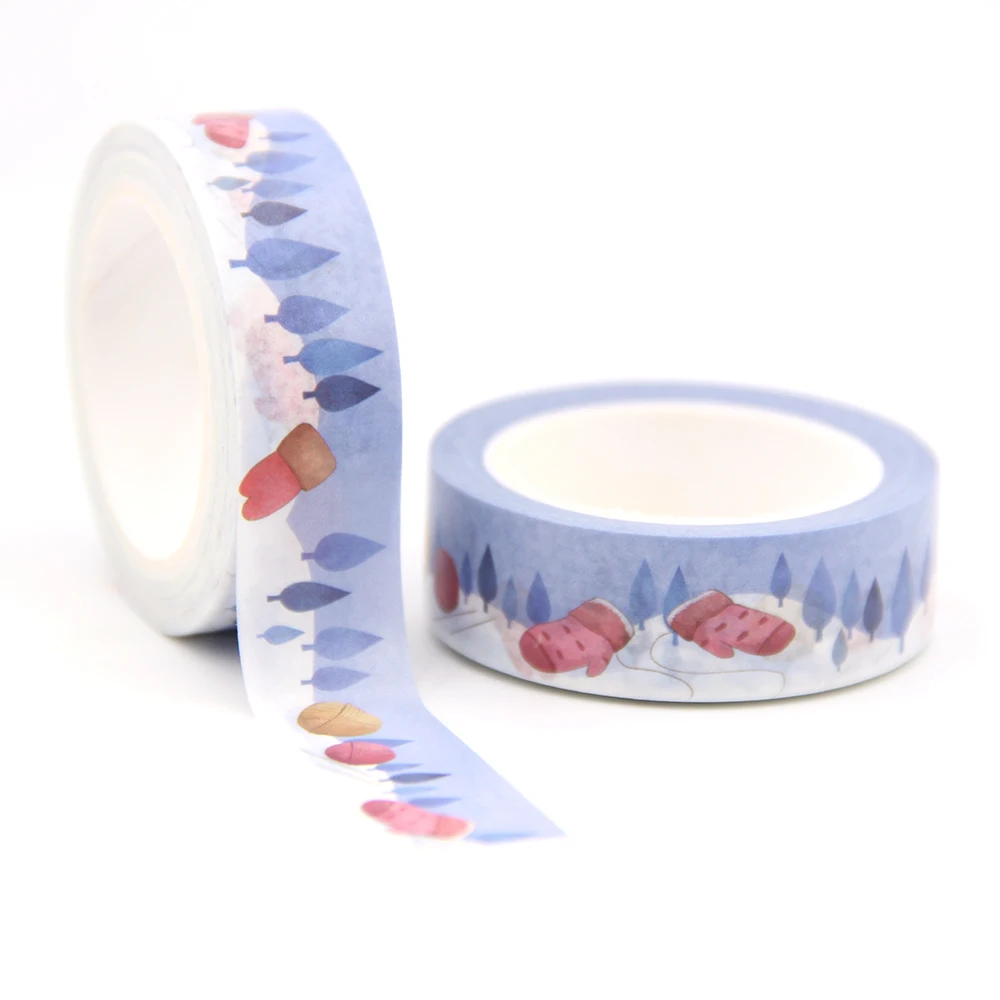 

1PC/lot 15MM*10M Solar Term Winter Snows Gloves washi tape Masking Tapes Decorative Stickers DIY Stationery School Supply