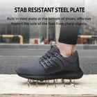 Защитная обувь, неразрушаемый стальной носок, устойчивая к перерывам Нескользящая рабочая обувь для мужчин, дышащие кроссовки