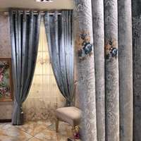 high end american living room balcony luxury villa bedroom floor to floor customized shading and heat insulation curtain