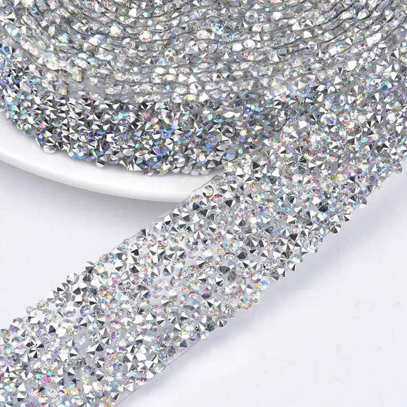 Облицовочная Плоская Лента из бисера с кристаллами наклейки со стразами