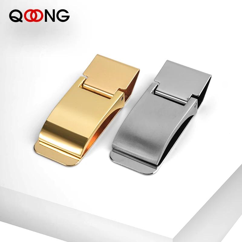Кошелек QOONG 40-010 из нержавеющей стали с индивидуальной надписью два цвета зажим