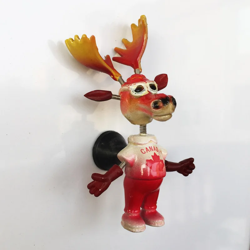 

QIQIPP Canada Creative Travel Souvenir Maple Leaf Spring Elk Magnetic Fridge Magnet