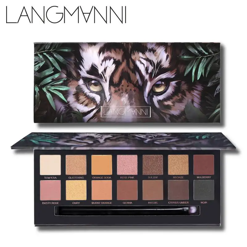 LANGMANNI Perfect Tiger 14 цветов палитра теней для век матовые перламутровые глаза макияж