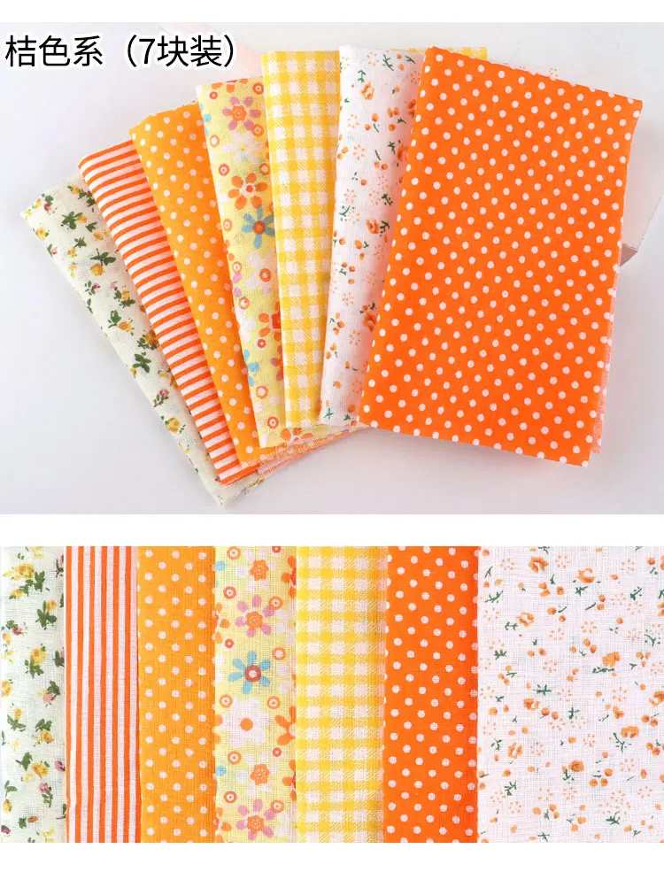 

7pcs 100cm X150cm Free Shipping Plain Thin Patchwork Cotton Fabric Floral Series Blue Charm Quarters Bundle Sewing