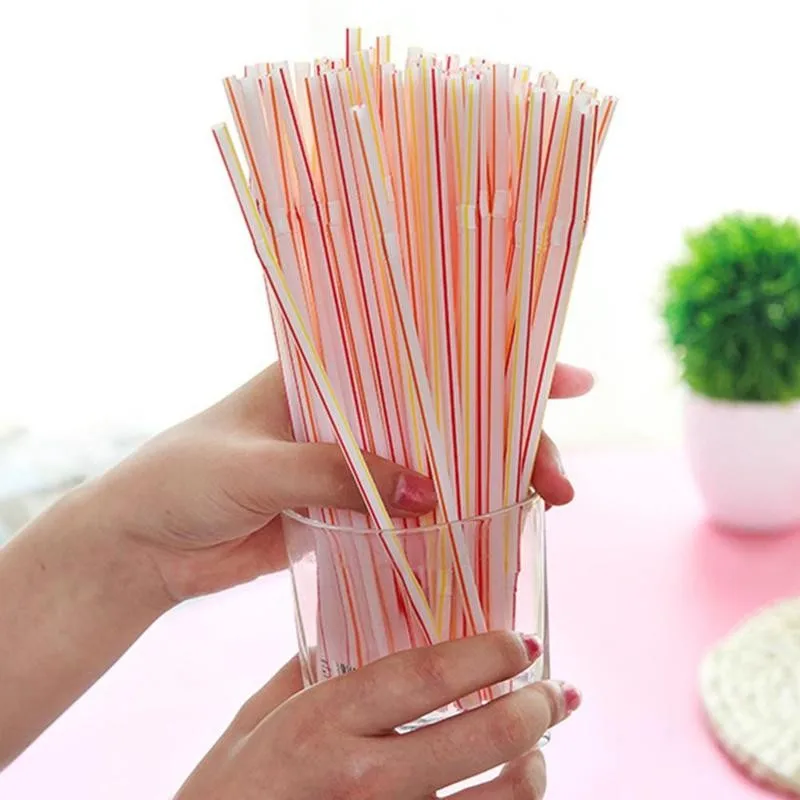 

Colorful 100pcs 21cm Curved Disposable Plastic Drinking Bendable Elbow Juice Birthday Wedding Straw Straw Lounge Cocktail P S2F2