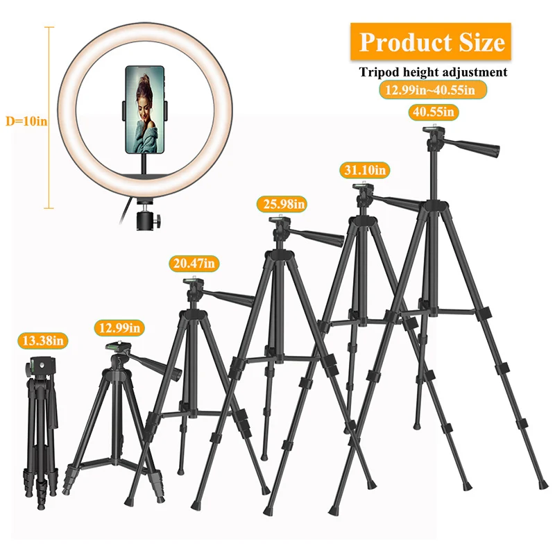 

ZK30 16cm/26cm Photographic Video Camera Lamp LED Mobile Phone live broadcast Fill Ring Light Beauty Selfie Photography Light