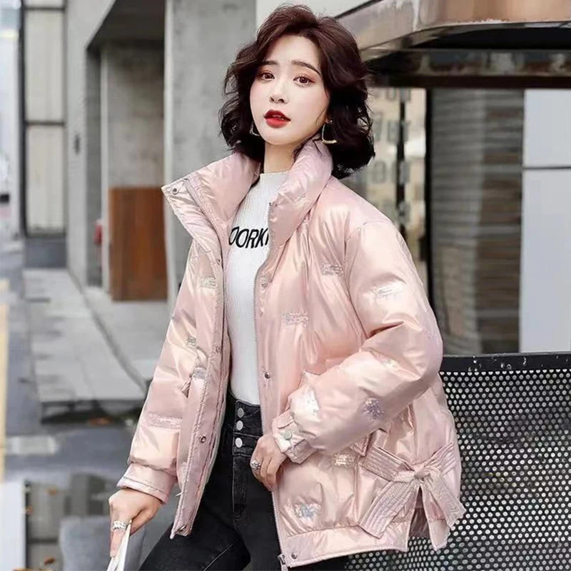 

Парка женская зимняя, свободная, повседневная, плотная, с вышивкой, одежда оверсайз