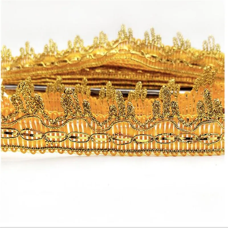 Лента для обрезки золотого кружева 3 см 5 ярдов в партии лента свадебного костюма