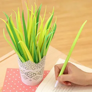 40PCS Creative Stationery Water Pen Grass Modeling Soft Glue Gel Pens Student Prize Black Office Decoration Pen