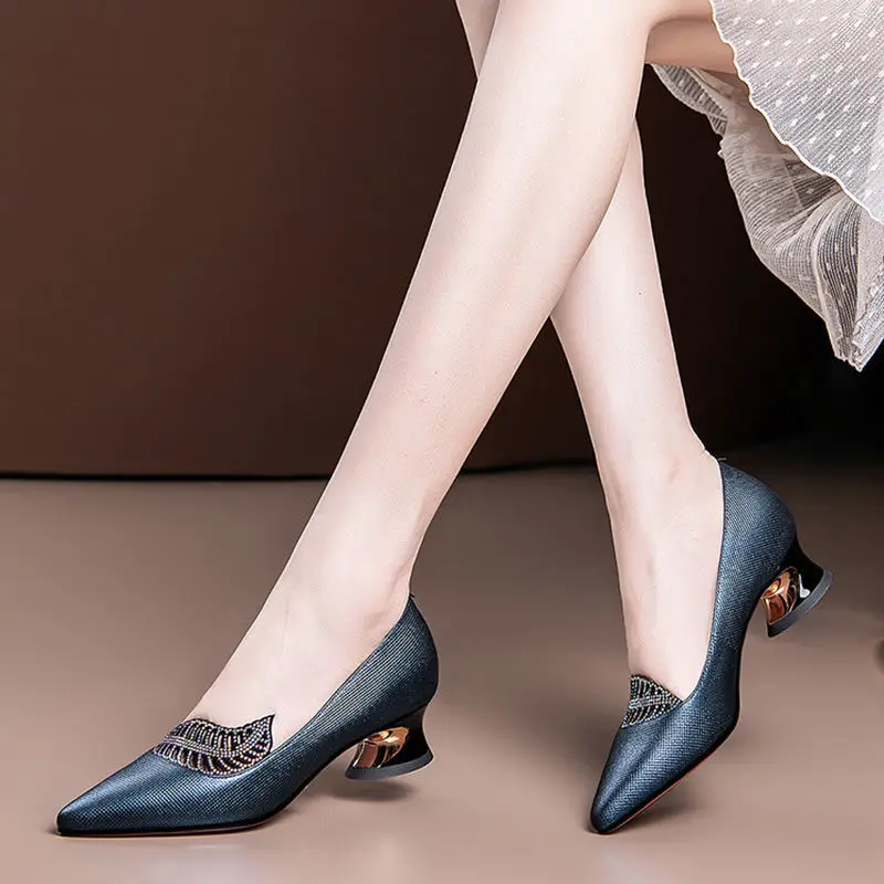 

Women Sweet Black Pu Leather Stiletto Heels for Party Lady Sexy Party Comfort Slip on High Heel Shoes Zapatos