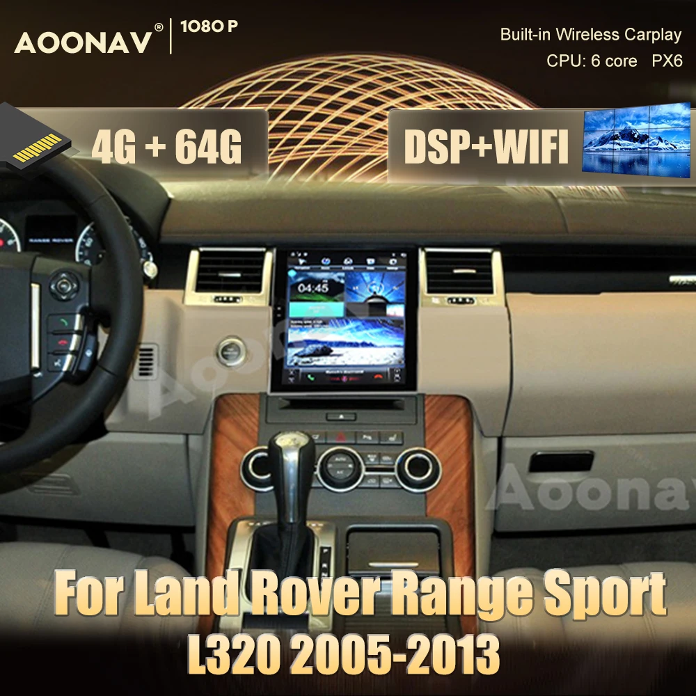 

2 din Android car GPS radio multimedia player For Land Rover Range Sport L320 2005-2013 car Vertical Autoradio carplay Google