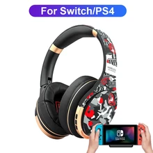 Wireless Bluetooth Headphones with mic, For PS4 PS5 Nintendo Switch Transmitter Gamer Headsets PC Gaming Helmet with Aux Adapter