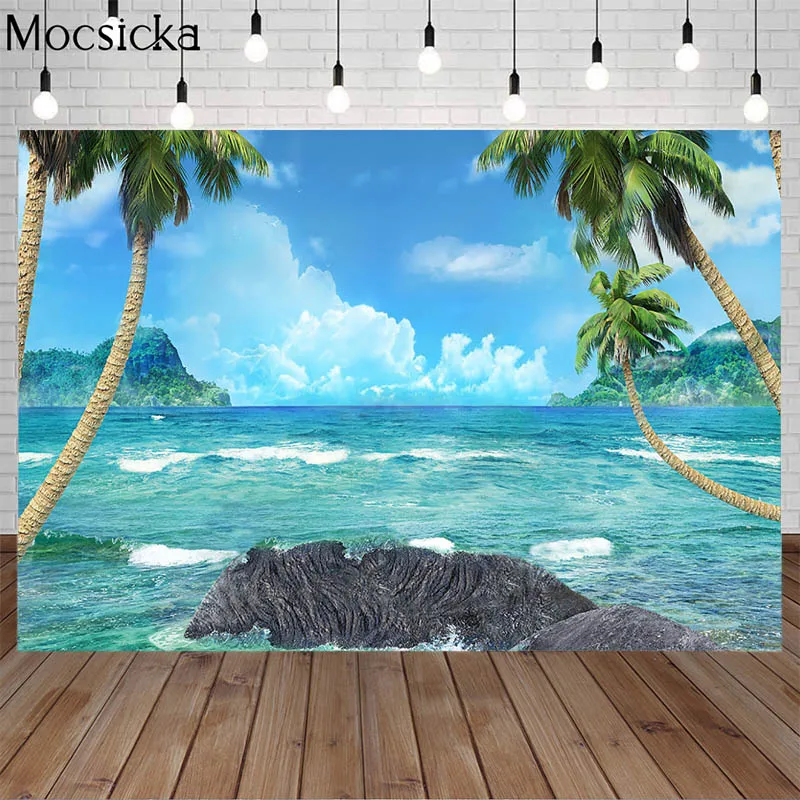 Mocsicka летние фотофоны с изображением побережья голубого моря и Sky в гавайском