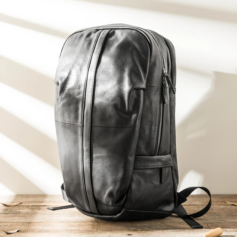 Новинка 2021 стильный кожаный рюкзак для молодых мужчин крутая дорожная сумка
