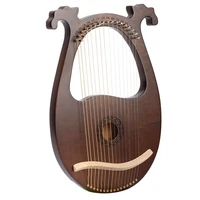lyre harp 16 string mahogany body string instrument body instrument with tuning wrench and spare strings