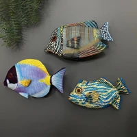 qiqipp woodcarving handmade refrigerator magnets home creative magnets three dimensional ocean fish magnet ornaments