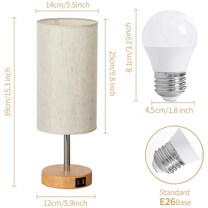 

LED Decorative Night Light with USB Charging Ports for Bedroom/ Living Room