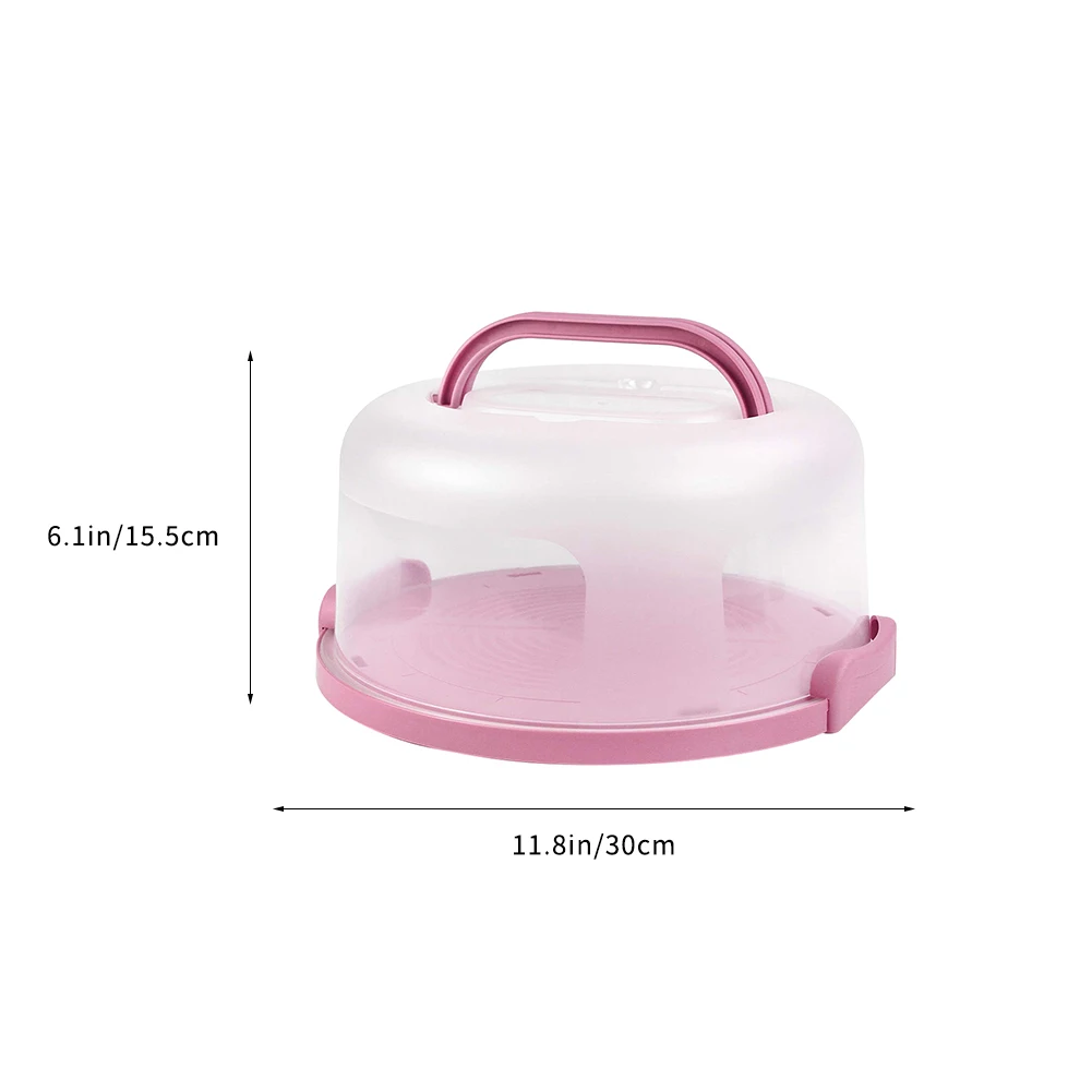 

10inch Portable Cake Storage Box Round Pastry Holder Birthday Wedding Kitchen Baking Cupcake Carrier Tray Kitchen Tool