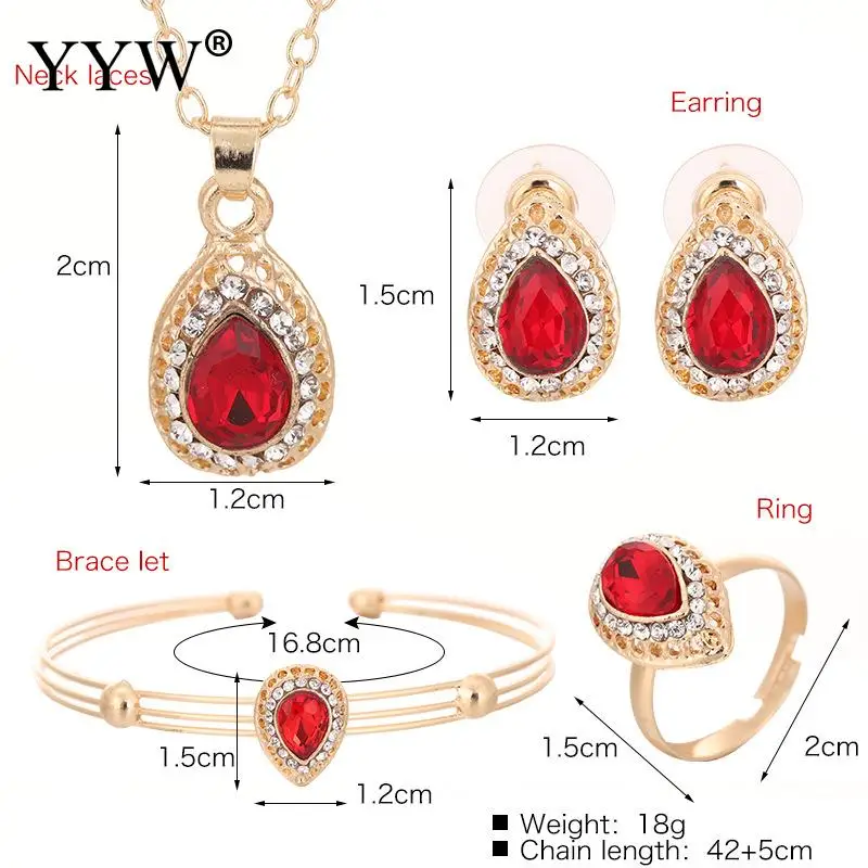Роскошные женские Ювелирные наборы серьги-гвоздики манжета браслет палец кольцо
