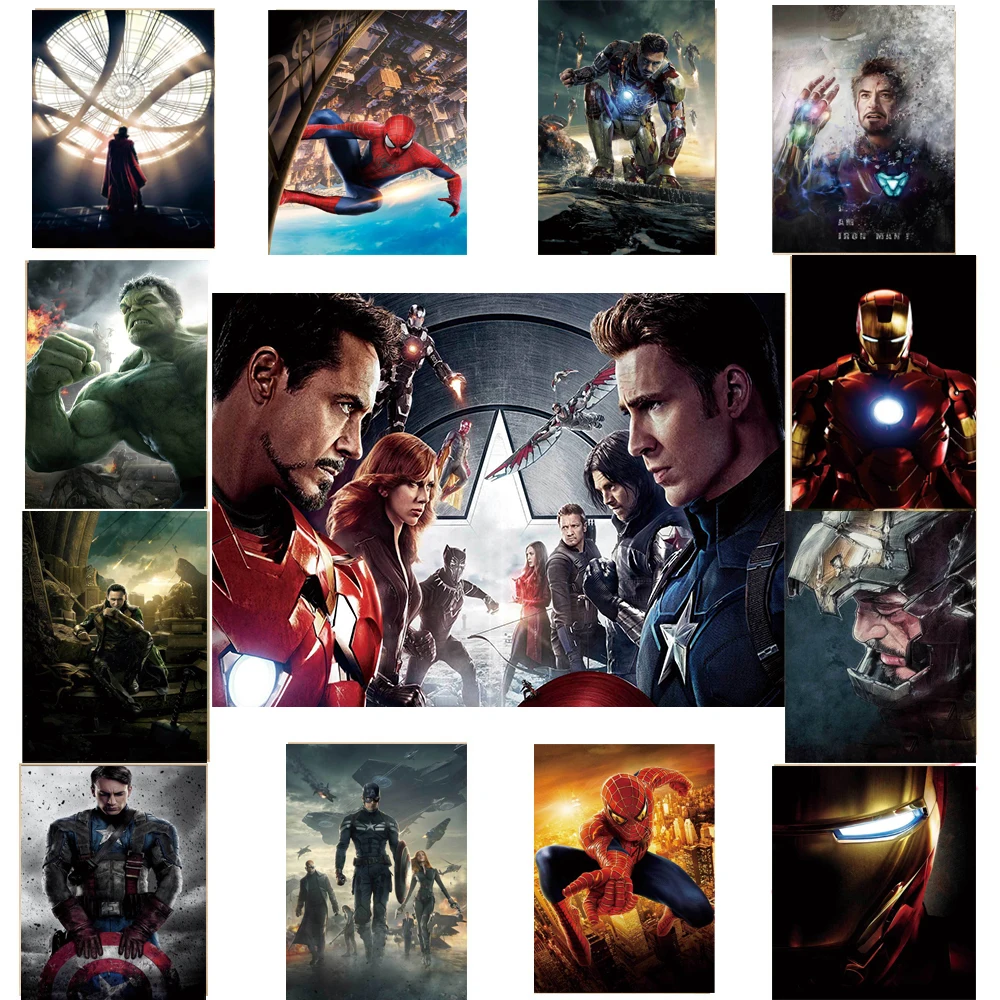 

Marvel Avengers movie superhero I am Iron Man Home Decor Wall Sticker living posters Restaurant cafe wall art canvas Poster