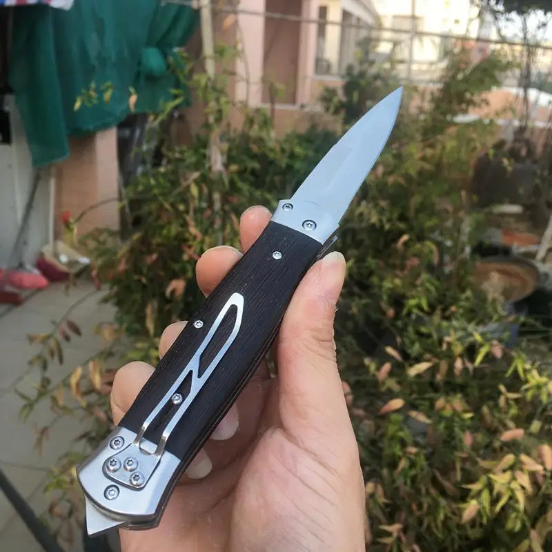 

1Stiletto Pocket Knife Utility EDC Tools Folding Knives Outdoor Mini Pocket Folding Knife EDC Hunting Multifunctional Tools AUTO