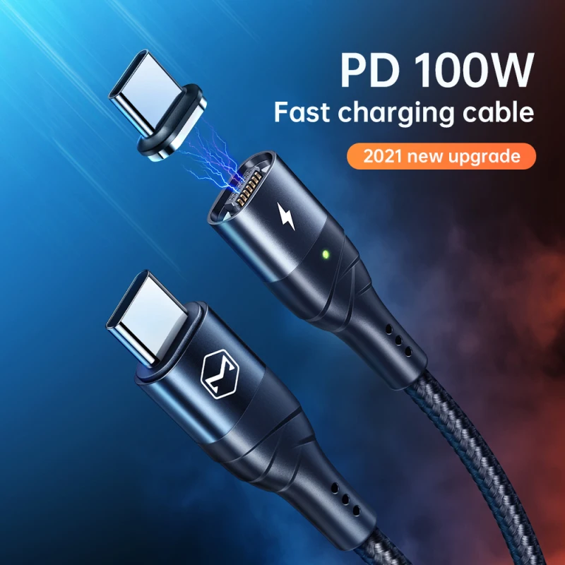 

Magnetic PD100W Type C USB Cable Fast Charging USB C Cord Phone Charger For Xiaomi 11 Redmi Note 8 9s Huawei P30 Pro Samsung