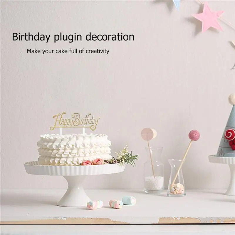 100 шт. блестящий Топпер для торта С Днем Рождения с принтом на день рождения