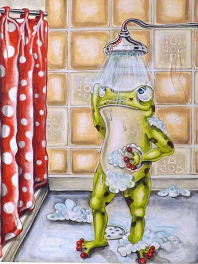 5D Сделай Сам Кристальный мозаичный купальный лягушка Рождественская Алмазная