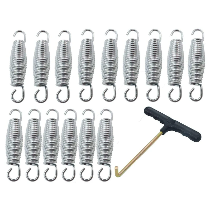 

15Pcs Trampoline Spring Heavy-Duty Galvanized Replacement Kit with Tool for Bounce Children Trampoline