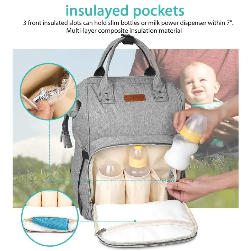 

Diaper Bag Backpack Large Nappy Changing Baby Bag Waterproof Mommy Maternity Bag Travel Backpack with Stroller Straps USB Port