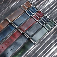 onthelevel nato watch band cow leather watch strap black green red brown blue stainless steel buckle mens watch band