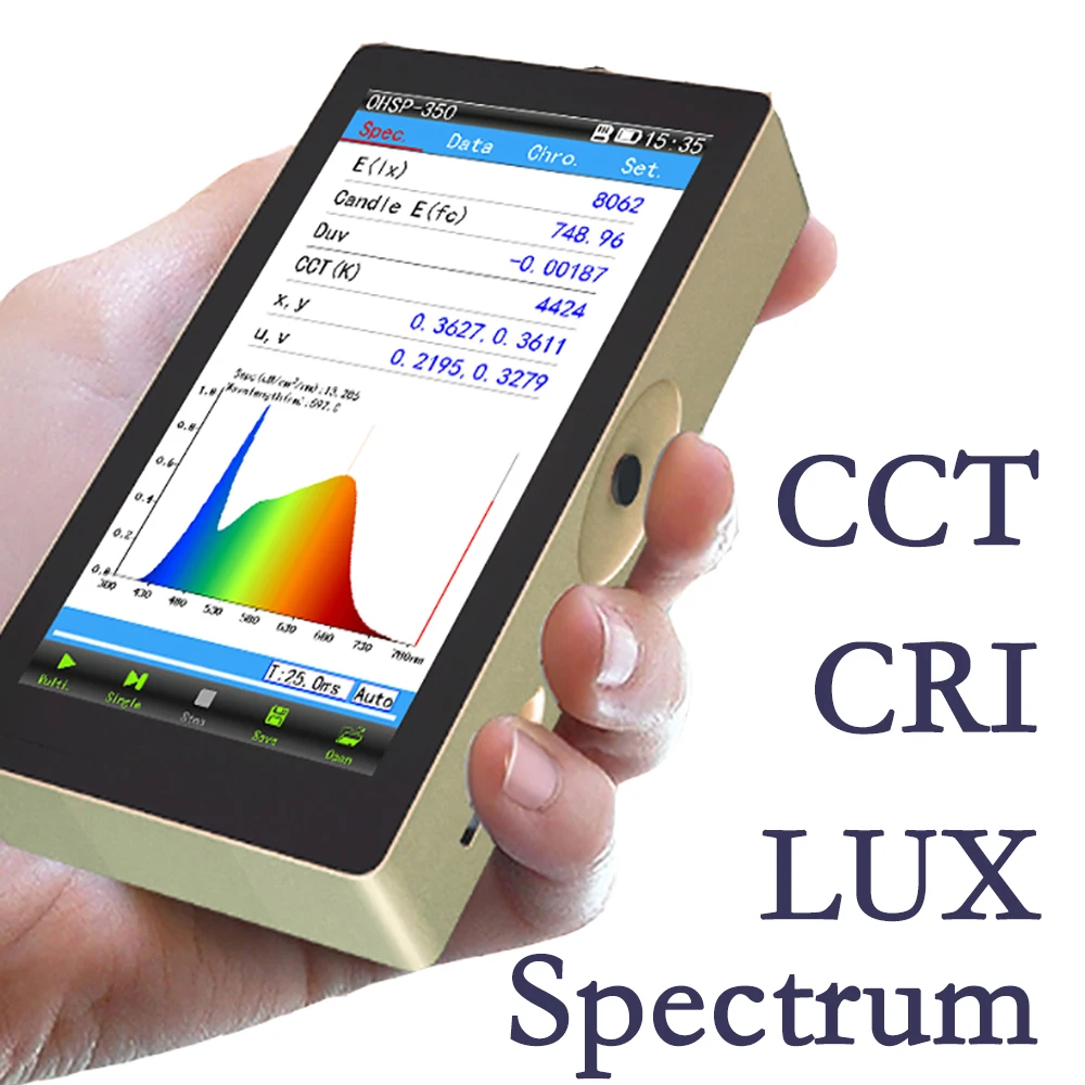 

OHSP350C Cheap Price Portable Spectrometer CCT CRI Lux Test Light Meter
