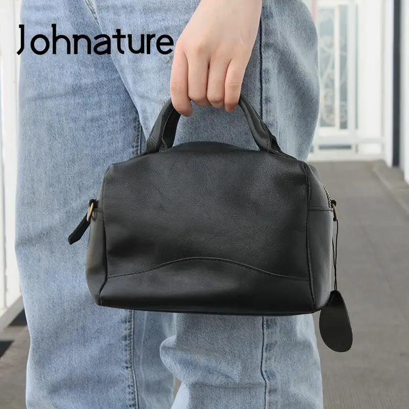 

Женская сумка через плечо Johnature, из натуральной воловьей кожи, простая, 2021