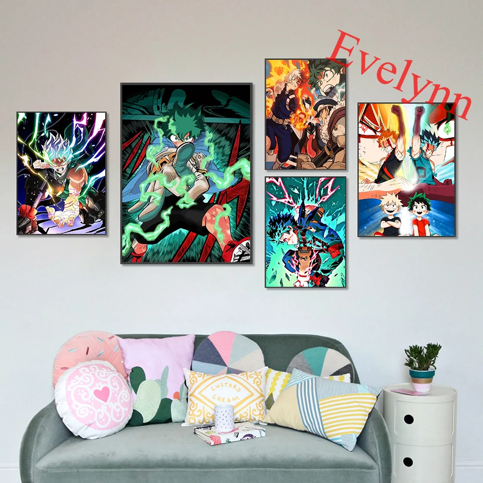 

My Hero Academia Japan Anime ，Children Room Decor Picture ，Home Wall Art Painting Posters ，Modern Living Room Cartoon Prints