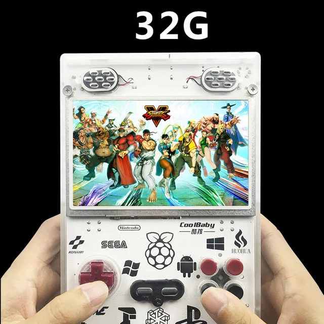 COOLBABY 5,0 дюймов DIY портативная консоль игра Gameberry Retropie Lakka Pie Raspberry Pi 15000 Ретро игра внутри 10000mA батарея - Цвет: 32GB