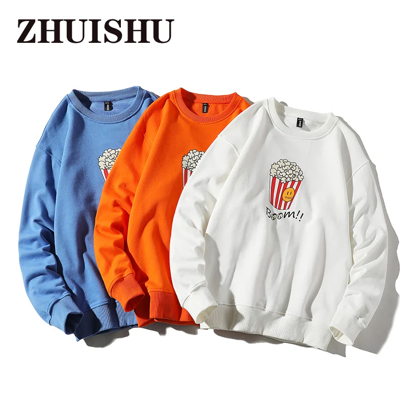 

Men's Sweater French Fries Printed Pattern Leisure Fashion Sports Long Sleeve Spring And Autumn Men's And Women's Cotton