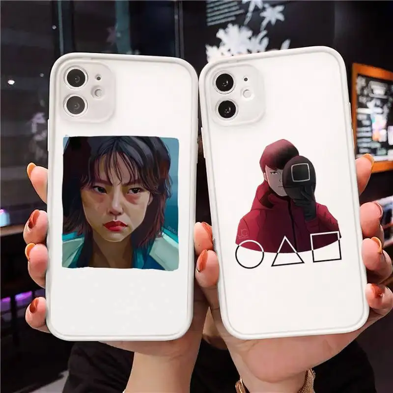 

Squid Game Round Six Phone Case Matte Transparent for iPhone 7 8 11 12 s mini pro X XS XR MAX Plus Clear mobile bag coque