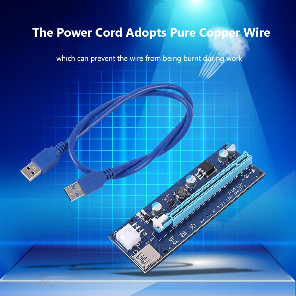 Простая установка штепсельный разъем USB 3 0 PCI-E Riser Express 1X до 16X переходная карта для