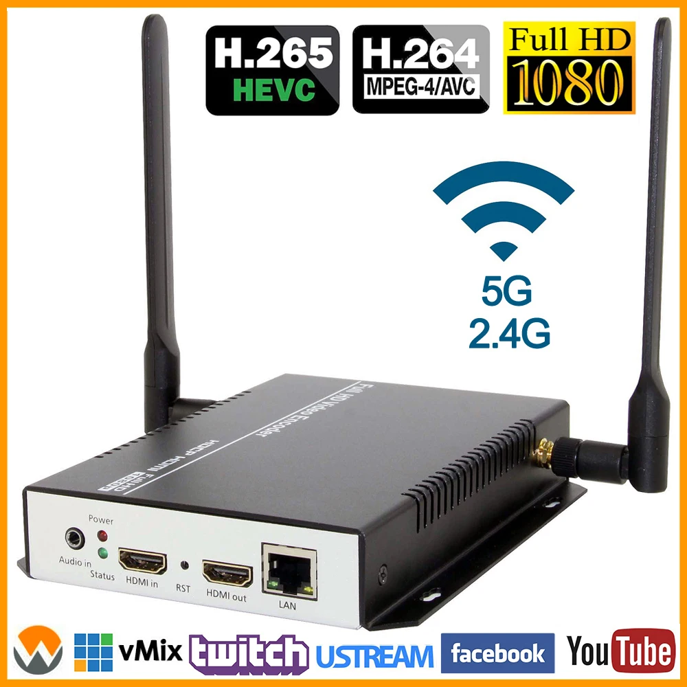 MPEG4 AVC / H.264 IPTV Wi Fi энкодер Оборудование HDMI к RTSP HTTP RTMP IP потоковая Беспроводная для