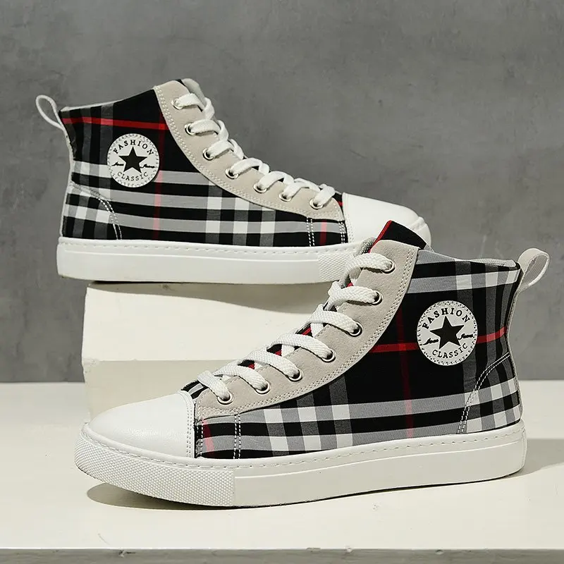 

Men's Fashion Casual Canvas Boots Flat Bottom Retro Men's Flat Heel Classic Fashion Wear-resistant All-match Hot Shoes HC274