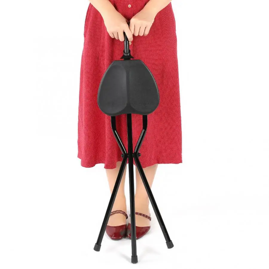 Складной костыль с сиденьем 3 ножки ручка тростника трость унисекс для пожилых